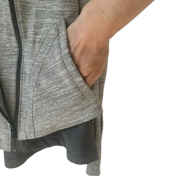 LULULEMON Bust A Move Moto Jacket Commuter Silver Spoon Slate Gray Womens Size 6 - Picture 8 of 9